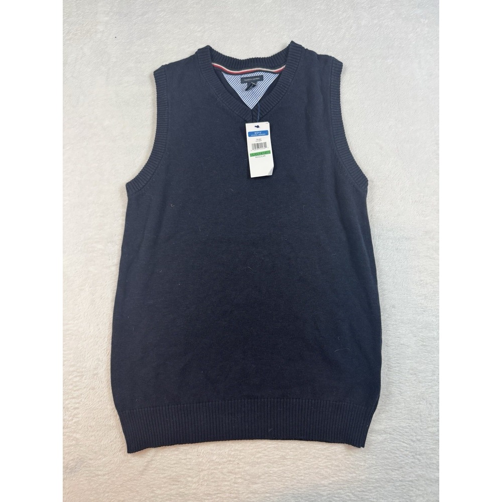 NEW WITH TAGS Tommy Hilfiger Navy Blue Sweater Vest Size L 14/16 School Uniform